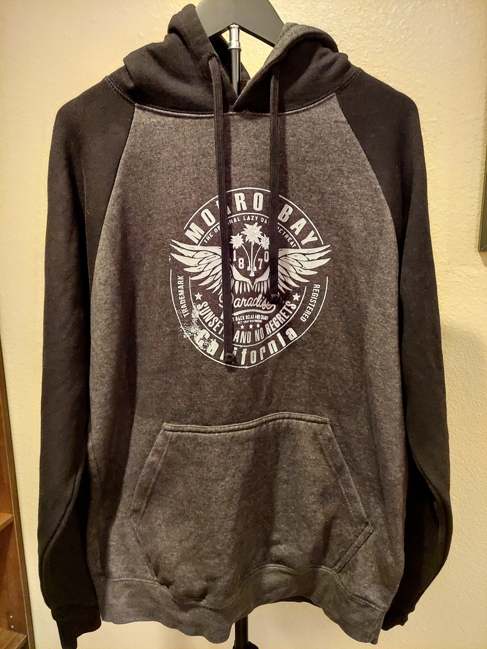 Morro Bay Charcoal & Black Pullover Hoodie